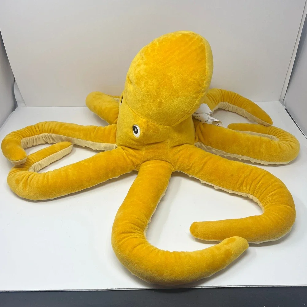 IKEA BLAVINGAD Octopus Plush‎ 20 Inch Yellow Stuffed Animal Soft Stuffed Toy